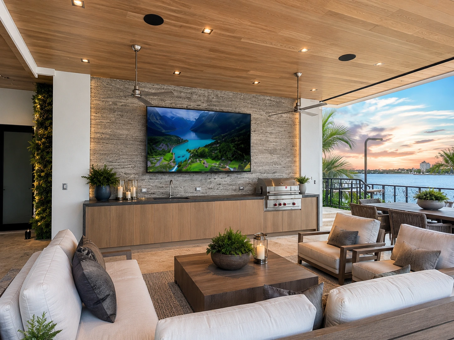 Outdoor entertainment area designed for refined gatherings and everyday enjoyment.