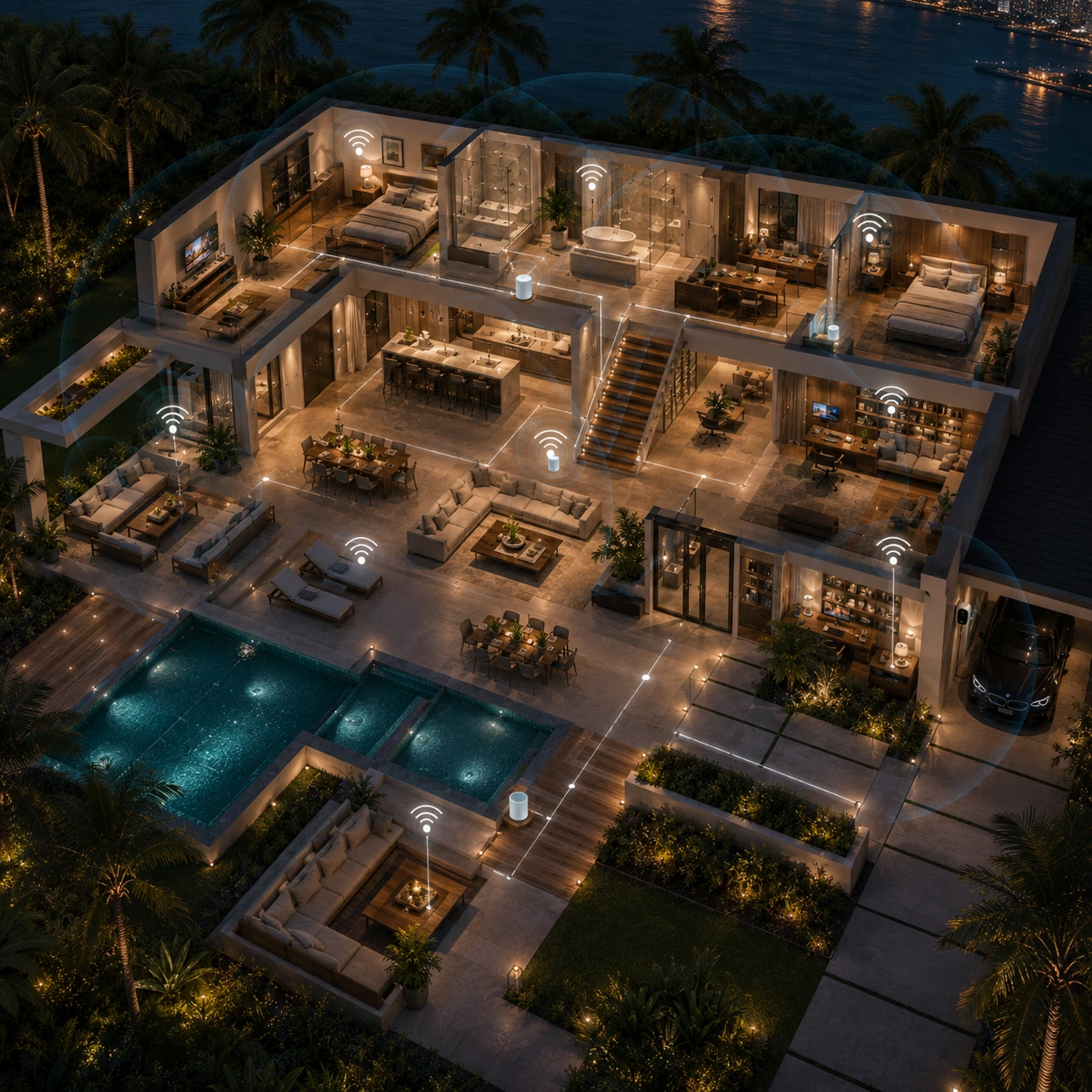 Refined living environment supported by stable whole-home connectivity for work, entertainment and intelligent living.